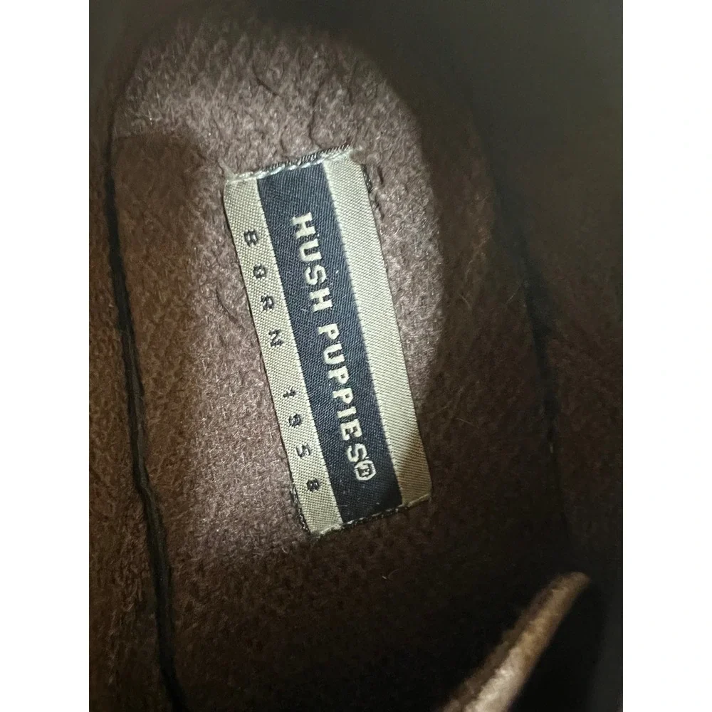Retro Hush Puppies Brown Leather Oxford Shoes‎ Sz 5.5 Lug Sole H30330 Workwear